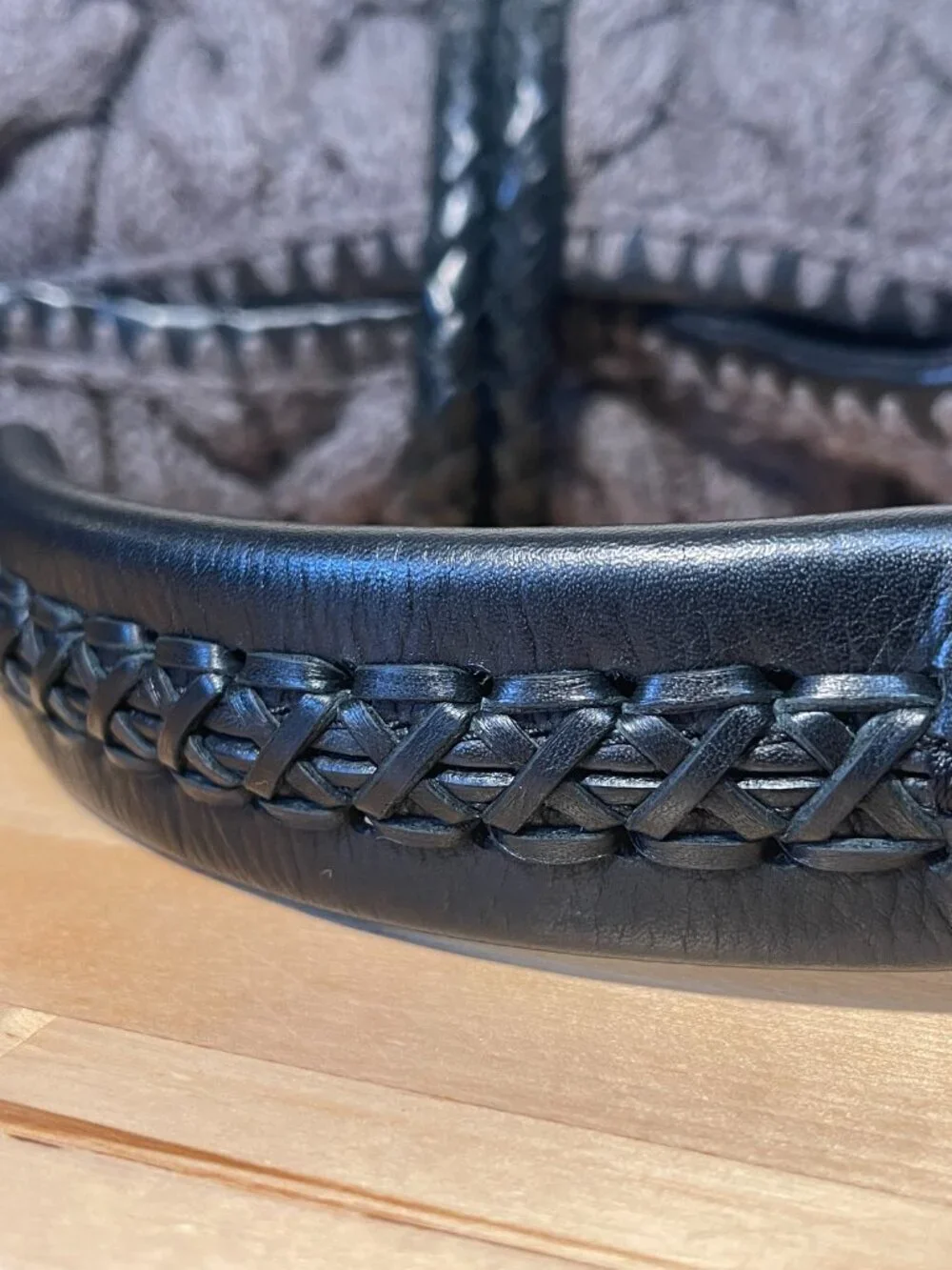 Banana Republic Gray Knit Hobo Bag Black Leather Strap Slouchy Shoulder Purse